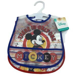Disney Baby Mickey Mouse 2-Pack Crumb Catcher Bibs With Adjustable Neck Closure